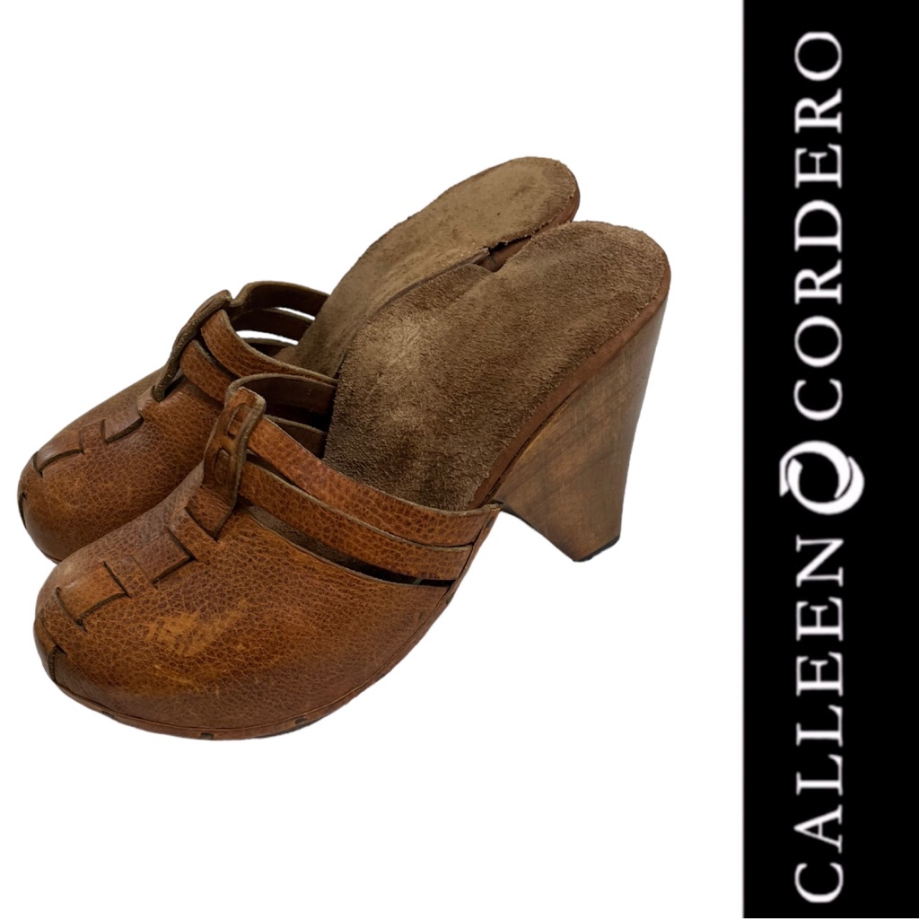 Calleen Cordero Brown Leather Kendra Ancient Roads Clogs 8